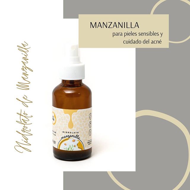 Hidrolato de Manzanilla - Si tienes la&nbsp;piel sensible&nbsp;o padeces acné; usa el Hidrolato de Manzanilla como tónico diario por sus&nbsp;propiedades antisépticas, calmantes y antiinflamatorias